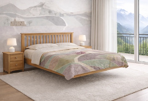 парящая кровать из массива дерева