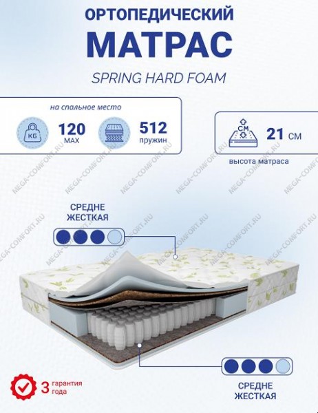 Матрас Spring Hard Foam