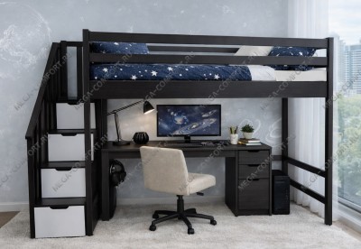 Кровать-чердак Асгард с лестницей-комодом